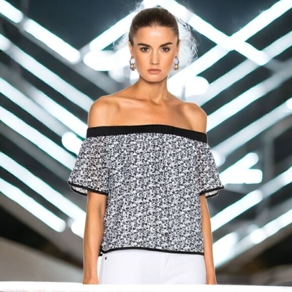 Rag & Bone Black Floral Flavia Top XXS - Picture 2 of 11